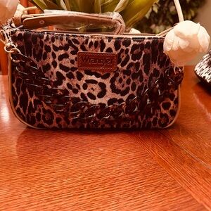 Wrangler Animal Print Clutch with Chain Detail